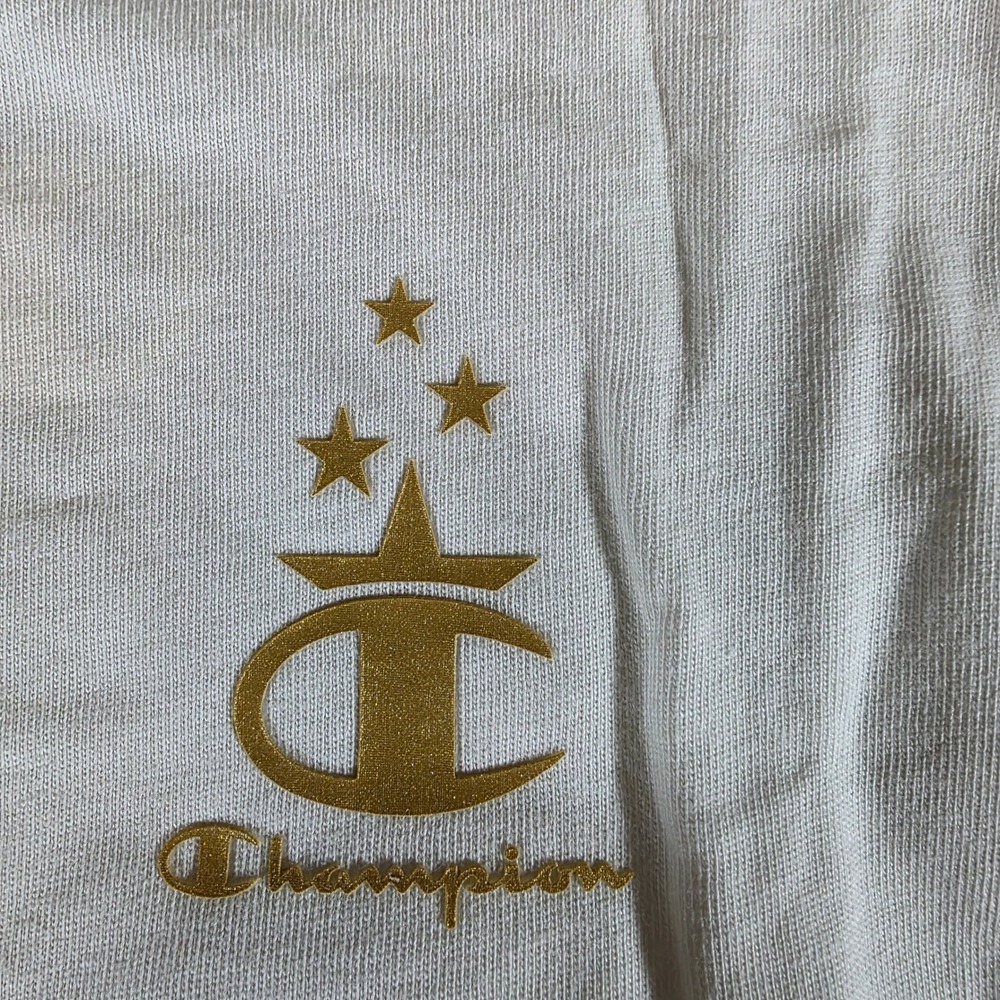 Champion Gold Medal Cropped Tee Unbleached Cotton USA Star Graphic Small NEW - Picture 4 of 8